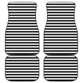 Black And White Striped Pattern Print Front and Back Car Floor Mats