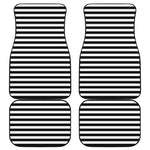 Black And White Striped Pattern Print Front and Back Car Floor Mats