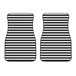 Black And White Striped Pattern Print Front Car Floor Mats