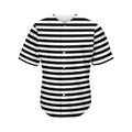Black And White Striped Pattern Print Men's Baseball Jersey