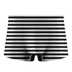 Black And White Striped Pattern Print Men's Boxer Briefs