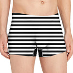 Black And White Striped Pattern Print Men's Boxer Briefs