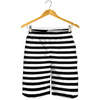 Black And White Striped Pattern Print Men's Shorts