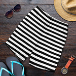 Black And White Striped Pattern Print Men's Shorts