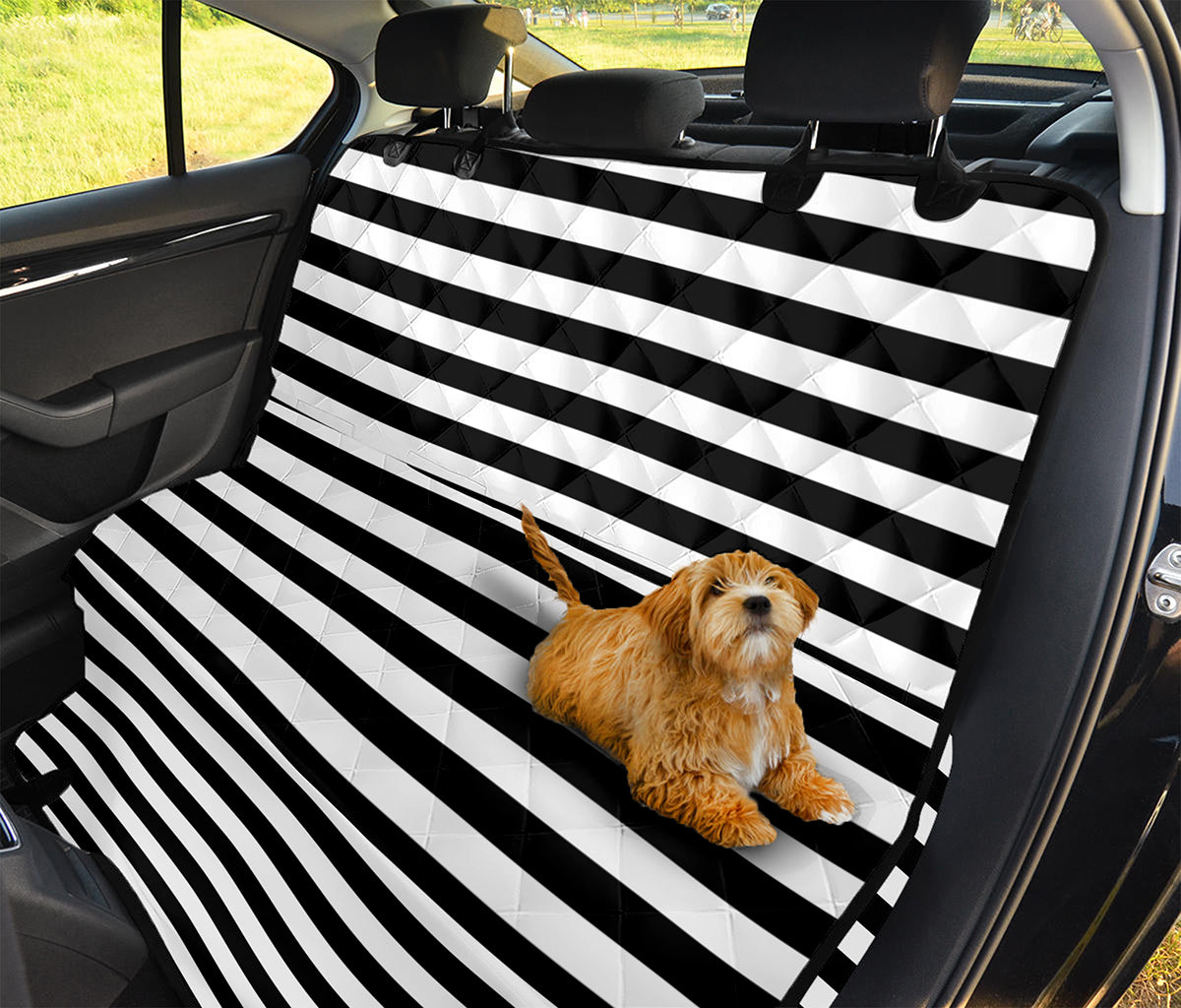 Black And White Striped Pattern Print Pet Car Back Seat Cover
