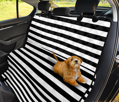 Black And White Striped Pattern Print Pet Car Back Seat Cover