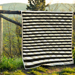 Black And White Striped Pattern Print Quilt