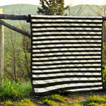 Black And White Striped Pattern Print Quilt