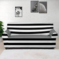 Black And White Striped Pattern Print Sofa Cover