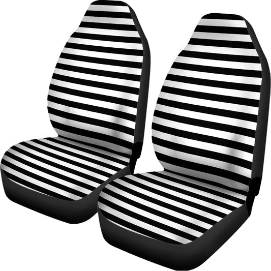 Black And White Striped Pattern Print Universal Fit Car Seat Covers