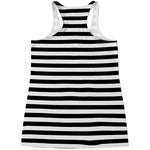 Black And White Striped Pattern Print Women's Racerback Tank Top