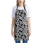 Black And White Sunflower Pattern Print Apron