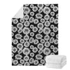 Black And White Sunflower Pattern Print Blanket