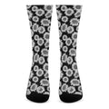 Black And White Sunflower Pattern Print Crew Socks
