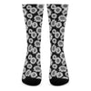 Black And White Sunflower Pattern Print Crew Socks