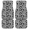 Black And White Sunflower Pattern Print Front and Back Car Floor Mats