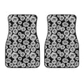 Black And White Sunflower Pattern Print Front Car Floor Mats