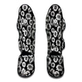 Black And White Sunflower Pattern Print Muay Thai Shin Guards