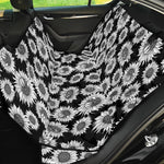 Black And White Sunflower Pattern Print Pet Car Back Seat Cover