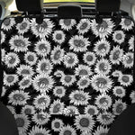 Black And White Sunflower Pattern Print Pet Car Back Seat Cover