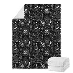 Black And White Supernatural Wicca Print Blanket