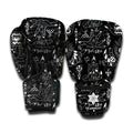 Black And White Supernatural Wicca Print Boxing Gloves