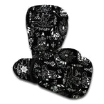 Black And White Supernatural Wicca Print Boxing Gloves