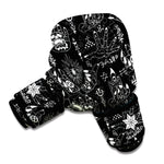 Black And White Supernatural Wicca Print Boxing Gloves