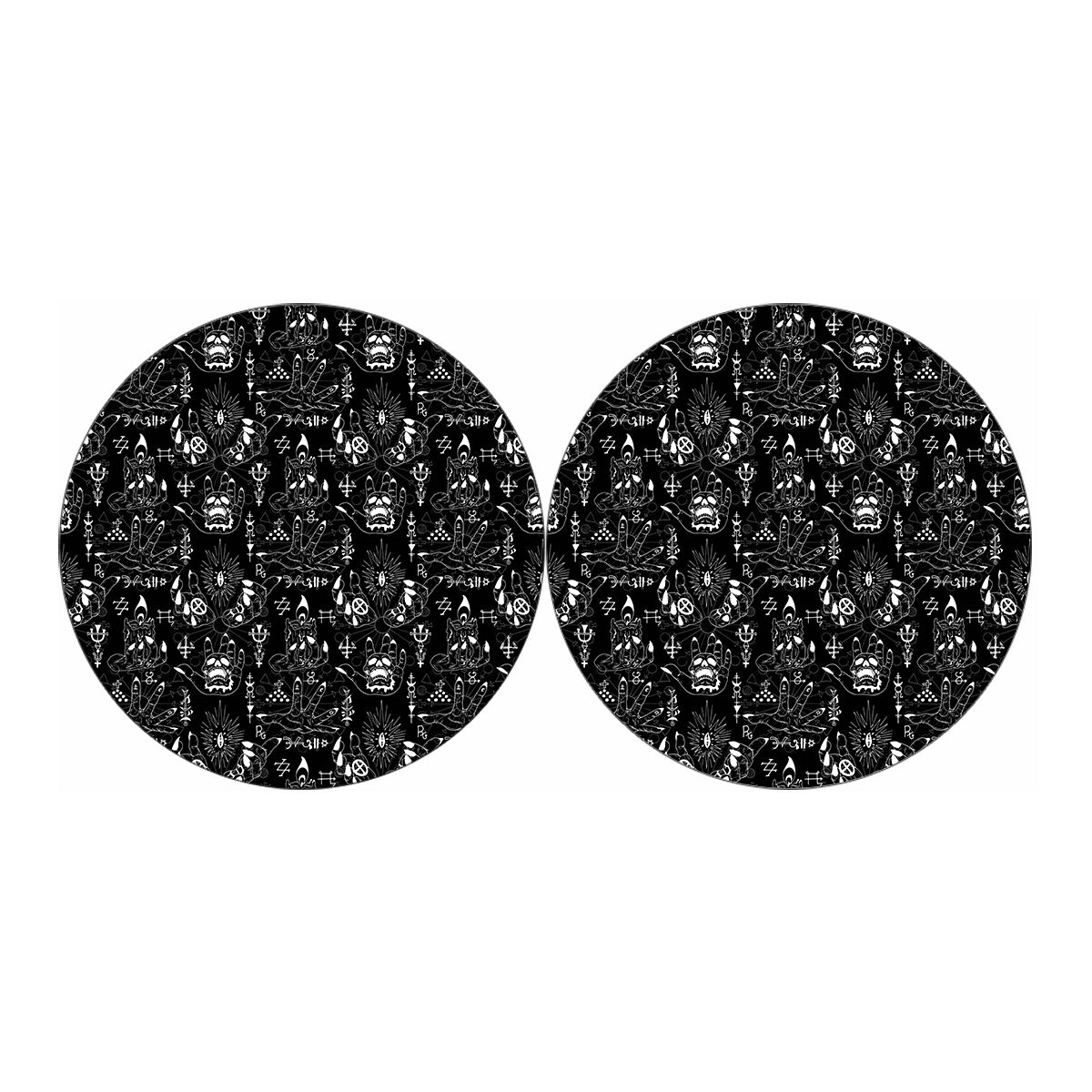 Black And White Supernatural Wicca Print Car Coasters