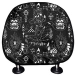 Black And White Supernatural Wicca Print Car Headrest Covers