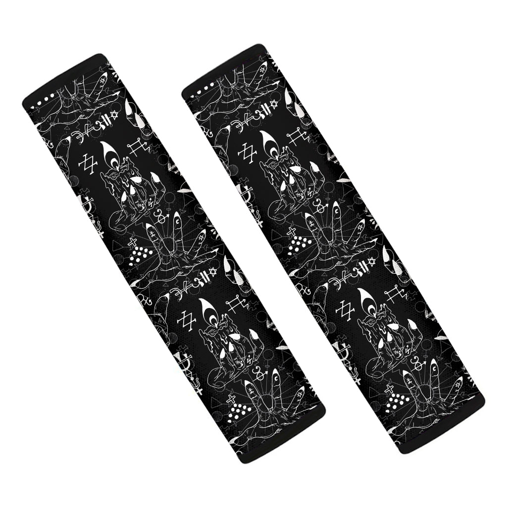 Black And White Supernatural Wicca Print Car Seat Belt Covers
