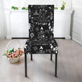 Black And White Supernatural Wicca Print Dining Chair Slipcover