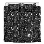 Black And White Supernatural Wicca Print Duvet Cover Bedding Set