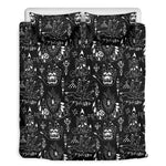 Black And White Supernatural Wicca Print Duvet Cover Bedding Set