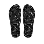 Black And White Supernatural Wicca Print Flip Flops