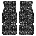 Black And White Supernatural Wicca Print Front and Back Car Floor Mats