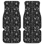 Black And White Supernatural Wicca Print Front and Back Car Floor Mats