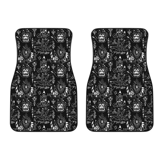Black And White Supernatural Wicca Print Front Car Floor Mats