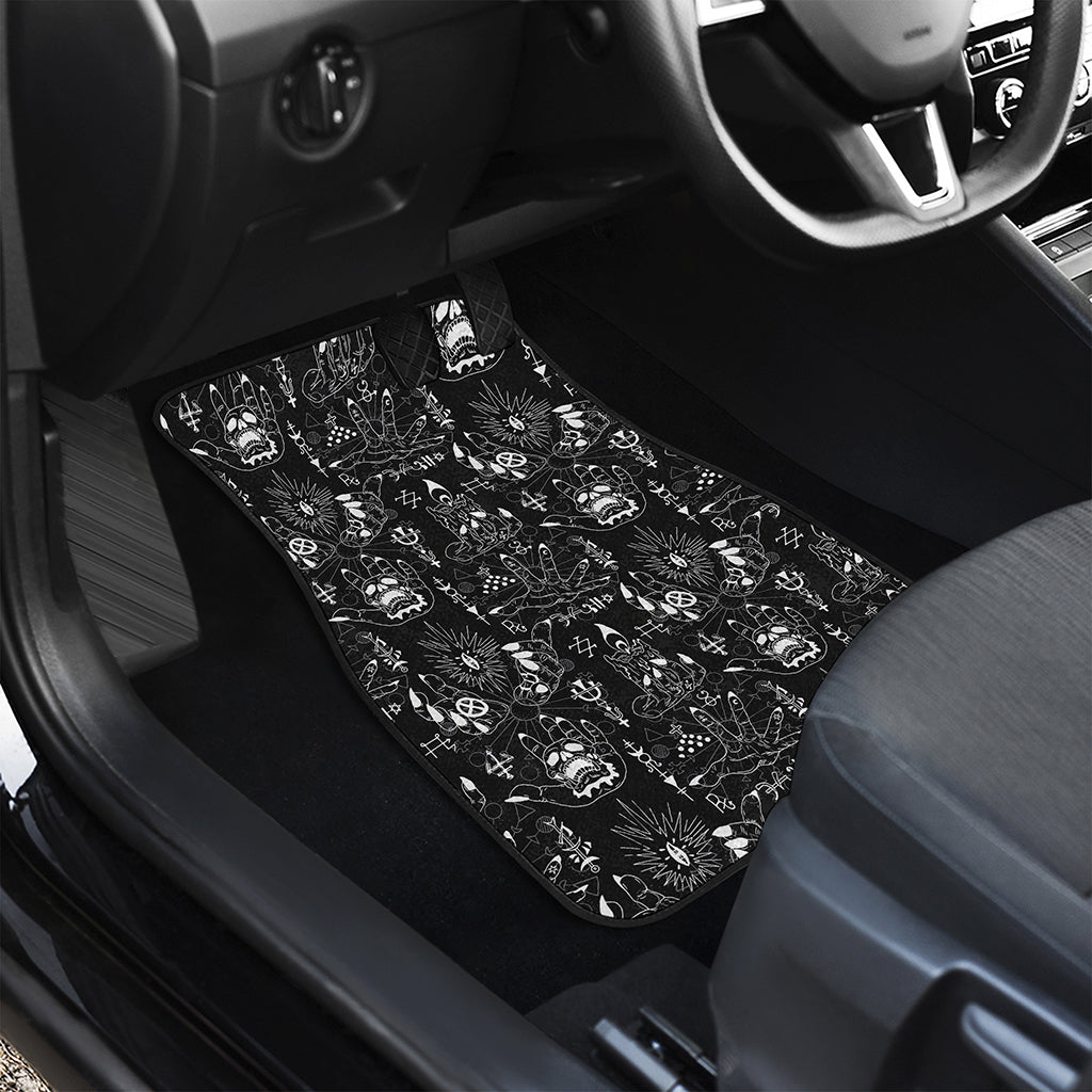 Black And White Supernatural Wicca Print Front Car Floor Mats