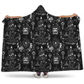 Black And White Supernatural Wicca Print Hooded Blanket