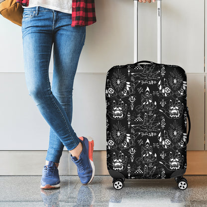 Black And White Supernatural Wicca Print Luggage Cover
