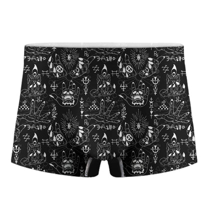 Black And White Supernatural Wicca Print Men's Boxer Briefs