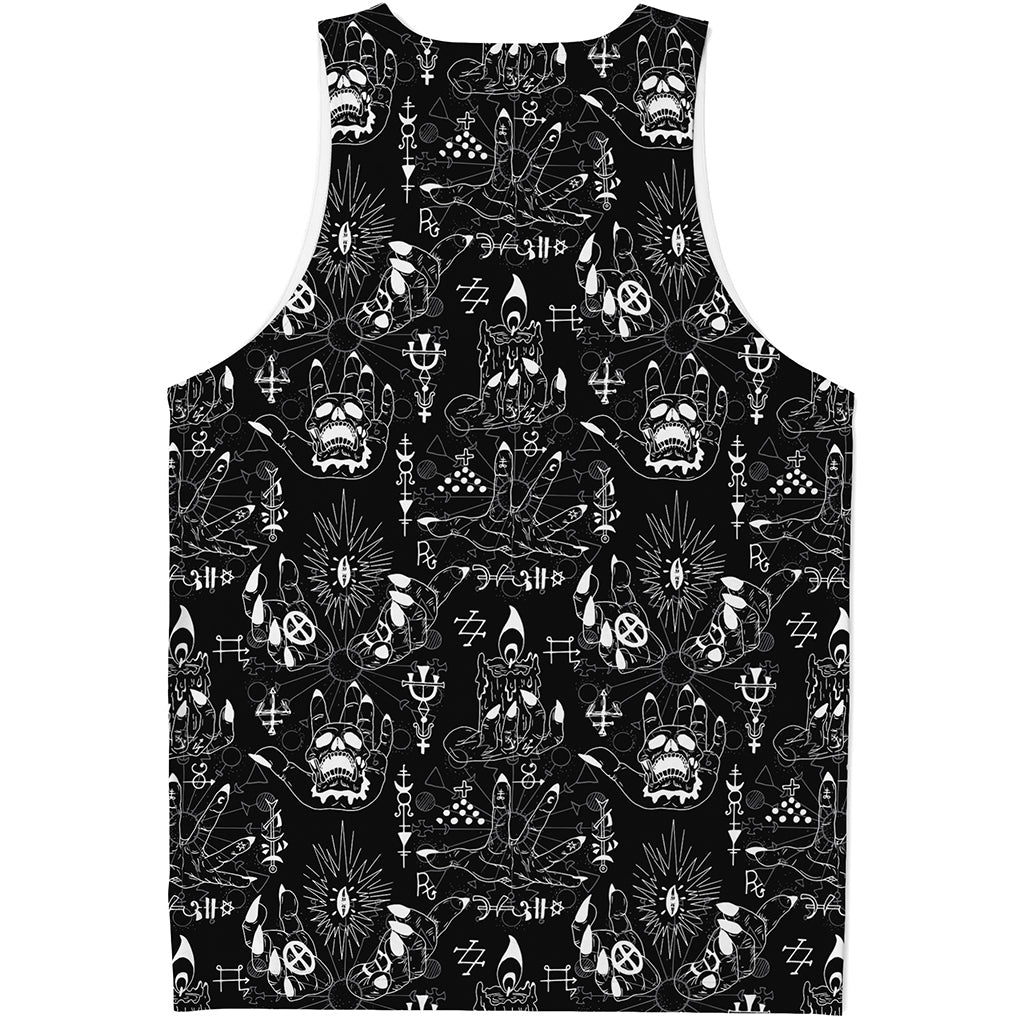Black And White Supernatural Wicca Print Men's Tank Top