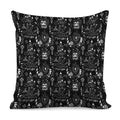 Black And White Supernatural Wicca Print Pillow Cover