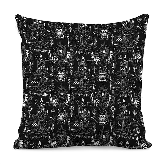 Black And White Supernatural Wicca Print Pillow Cover