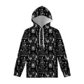 Black And White Supernatural Wicca Print Pullover Hoodie