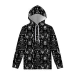 Black And White Supernatural Wicca Print Pullover Hoodie