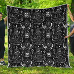 Black And White Supernatural Wicca Print Quilt