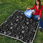 Black And White Supernatural Wicca Print Quilt