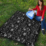 Black And White Supernatural Wicca Print Quilt